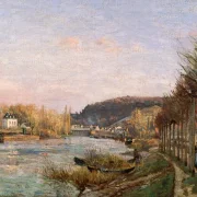 Camille Pissarro - Die Seine bei Bougival 1870 | Giclée Kunstdruck gerahmt