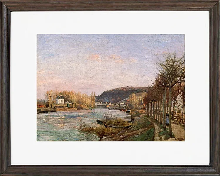 Camille Pissarro - Die Seine bei Bougival 1870 | Giclée Kunstdruck gerahmt