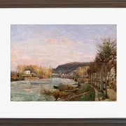 Camille Pissarro - Die Seine bei Bougival 1870 | Giclée Kunstdruck gerahmt