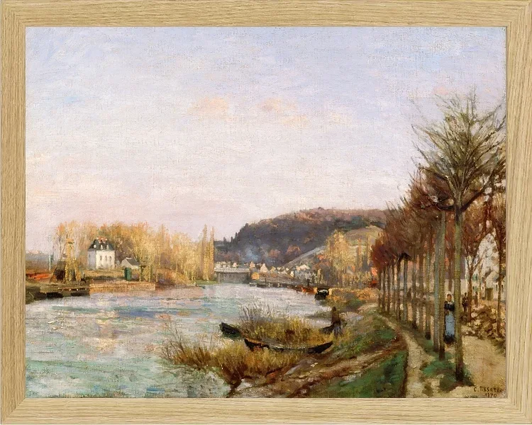Camille Pissarro - Die Seine bei Bougival 1870 | Giclée Kunstdruck gerahmt