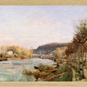 Camille Pissarro - Die Seine bei Bougival 1870 | Giclée Kunstdruck gerahmt