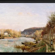 Camille Pissarro - Die Seine bei Bougival 1870 | Giclée Kunstdruck gerahmt