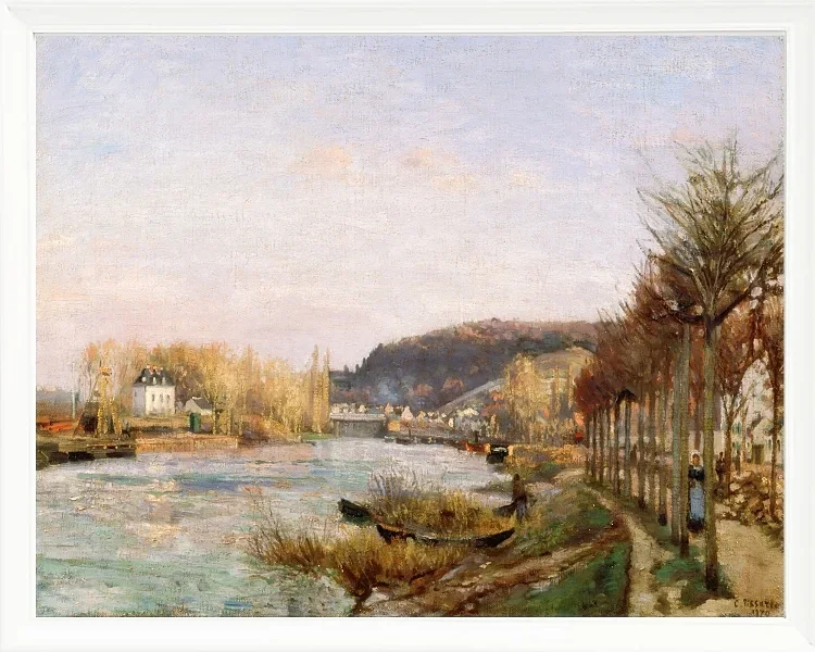 Camille Pissarro - Die Seine bei Bougival 1870 | Giclée Kunstdruck gerahmt