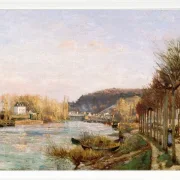 Camille Pissarro - Die Seine bei Bougival 1870 | Giclée Kunstdruck gerahmt