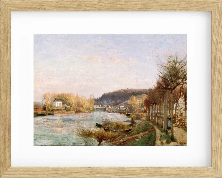 Camille Pissarro - Die Seine bei Bougival 1870 | Giclée Kunstdruck gerahmt