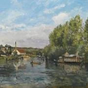Camille Pissarro - Die Seine bei Port-Marly 1872 | Giclée Kunstdruck gerahmt