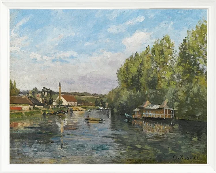 Camille Pissarro - Die Seine bei Port-Marly 1872 | Giclée Kunstdruck gerahmt