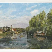 Camille Pissarro - Die Seine bei Port-Marly 1872 | Giclée Kunstdruck gerahmt