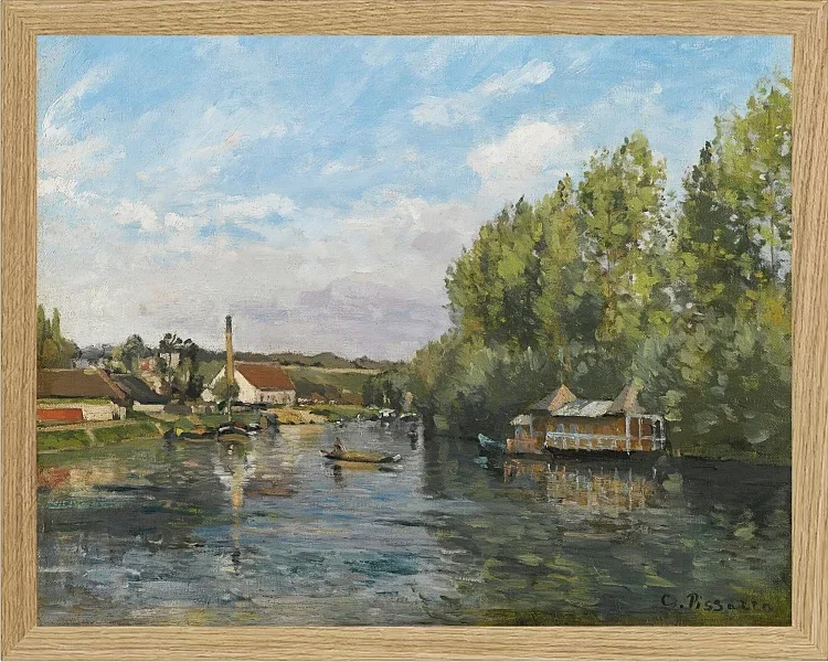 Camille Pissarro - Die Seine bei Port-Marly 1872 | Giclée Kunstdruck gerahmt
