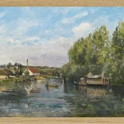 Camille Pissarro - Die Seine bei Port-Marly 1872 | Giclée Kunstdruck gerahmt
