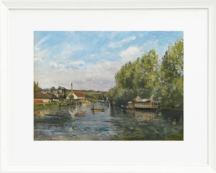 Camille Pissarro - Die Seine bei Port-Marly 1872 | Giclée Kunstdruck gerahmt