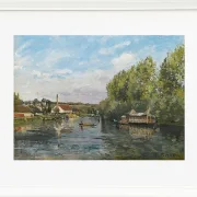 Camille Pissarro - Die Seine bei Port-Marly 1872 | Giclée Kunstdruck gerahmt
