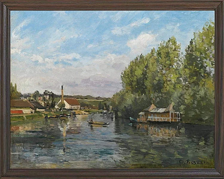 Camille Pissarro - Die Seine bei Port-Marly 1872 | Giclée Kunstdruck gerahmt