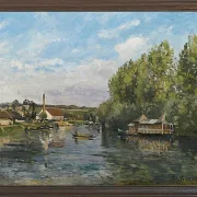 Camille Pissarro - Die Seine bei Port-Marly 1872 | Giclée Kunstdruck gerahmt