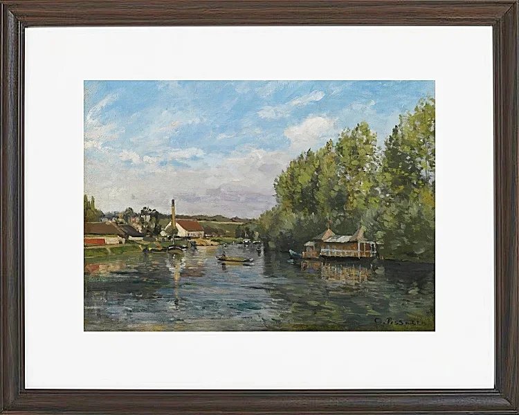 Camille Pissarro - Die Seine bei Port-Marly 1872 | Giclée Kunstdruck gerahmt