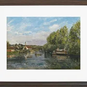 Camille Pissarro - Die Seine bei Port-Marly 1872 | Giclée Kunstdruck gerahmt