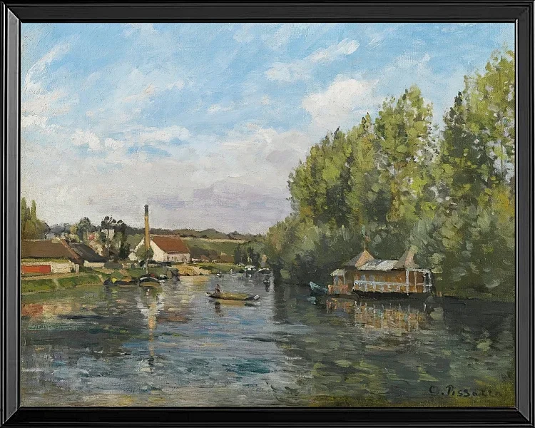 Camille Pissarro - Die Seine bei Port-Marly 1872 | Giclée Kunstdruck gerahmt