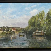 Camille Pissarro - Die Seine bei Port-Marly 1872 | Giclée Kunstdruck gerahmt