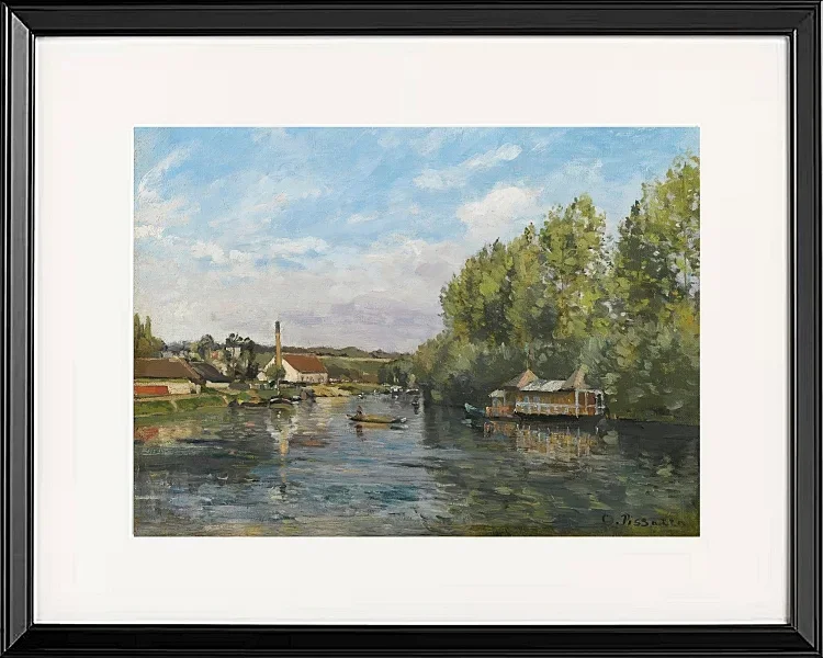 Camille Pissarro - Die Seine bei Port-Marly 1872 | Giclée Kunstdruck gerahmt