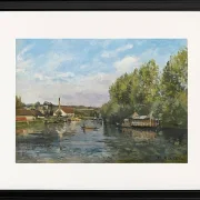 Camille Pissarro - Die Seine bei Port-Marly 1872 | Giclée Kunstdruck gerahmt