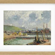 Camille Pissarro - Fiskehavn og Duquesne-bassinet, Dieppe, lyst gråt vejr 1902 | Indrammet giclée-kunsttryk