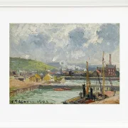 Camille Pissarro - Fiskehavn og Duquesne-bassinet, Dieppe, lyst gråt vejr 1902 | Indrammet giclée-kunsttryk
