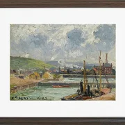 Camille Pissarro - Fiskehavn og Duquesne-bassinet, Dieppe, lyst gråt vejr 1902 | Indrammet giclée-kunsttryk