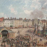 Camille Pissarro - Fiskemarked 1902 | Indrammet giclée-kunsttryk