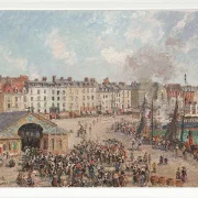 Camille Pissarro - Fiskemarked 1902 | Indrammet giclée-kunsttryk