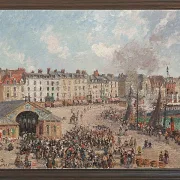 Camille Pissarro - Fiskemarked 1902 | Indrammet giclée-kunsttryk