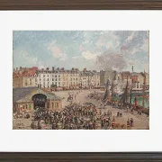 Camille Pissarro - Fiskemarked 1902 | Indrammet giclée-kunsttryk