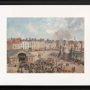 Camille Pissarro - Fiskemarked 1902 | Indrammet giclée-kunsttryk