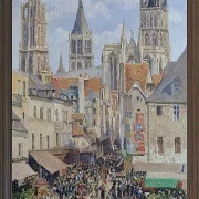 Camille Pissarro - Fußgängerzone, Rouen 1898 | Giclée Kunstdruck gerahmt