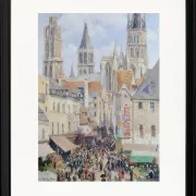 Camille Pissarro - Fußgängerzone, Rouen 1898 | Giclée Kunstdruck gerahmt