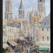 Camille Pissarro - Fußgängerzone, Rouen 1898 | Giclée Kunstdruck gerahmt