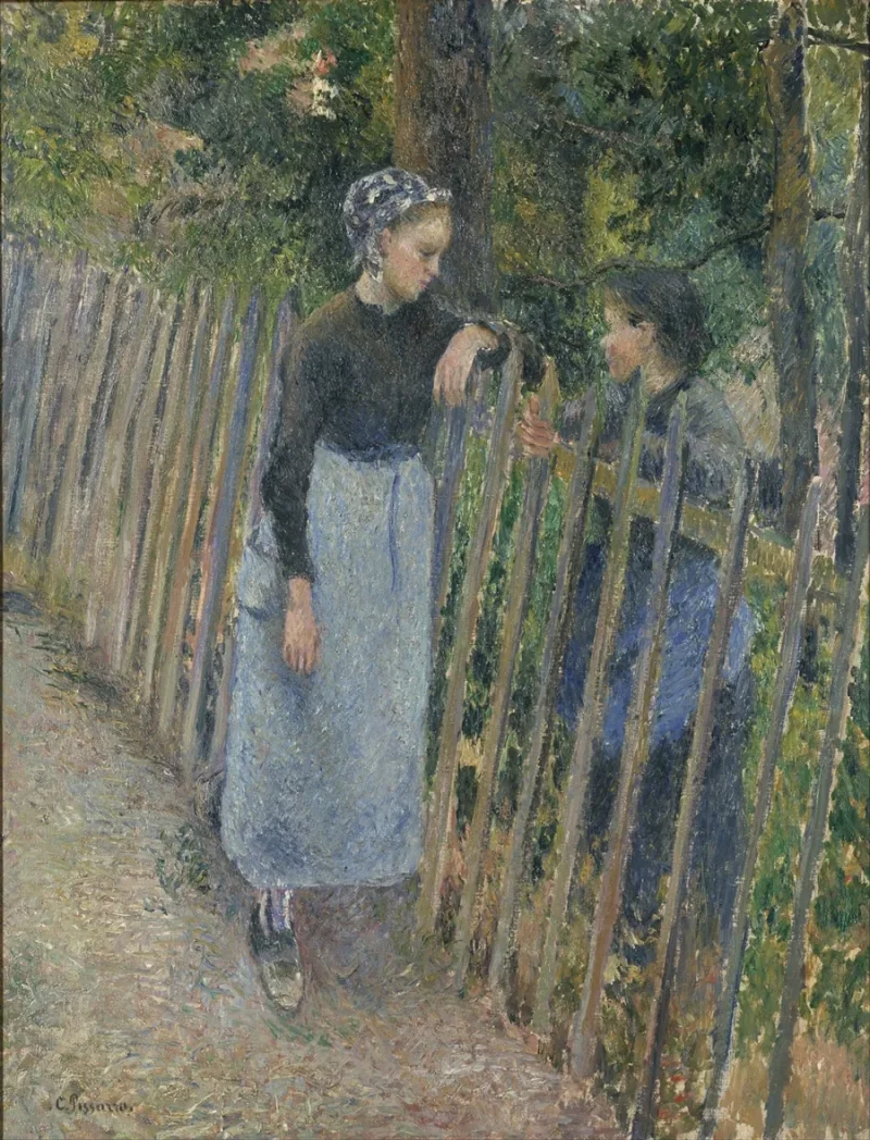 Camille Pissarro - Gespräch 1896 | Giclée Kunstdruck gerahmt
