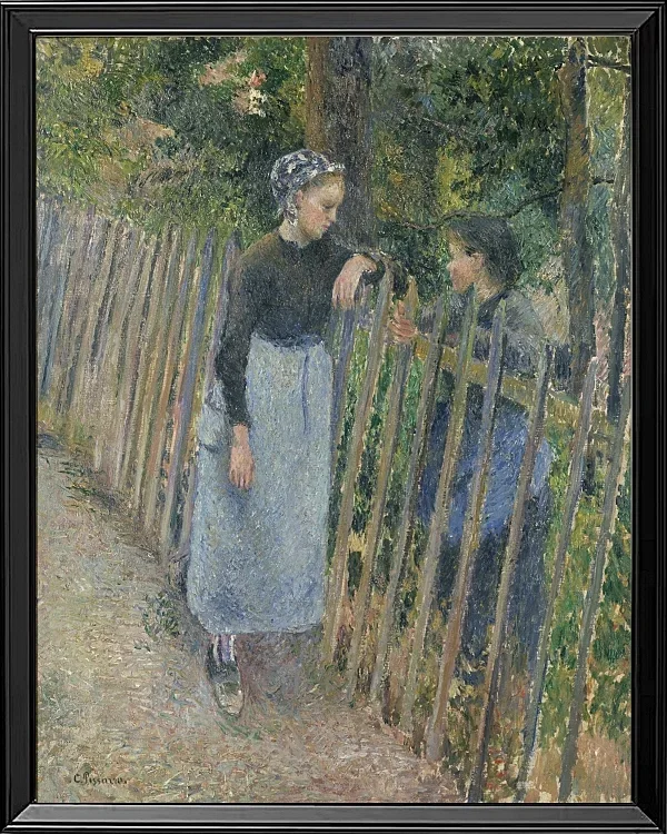 Camille Pissarro - Gespräch 1896 | Giclée Kunstdruck gerahmt
