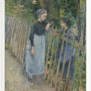 Camille Pissarro - Gespräch 1896 | Giclée Kunstdruck gerahmt
