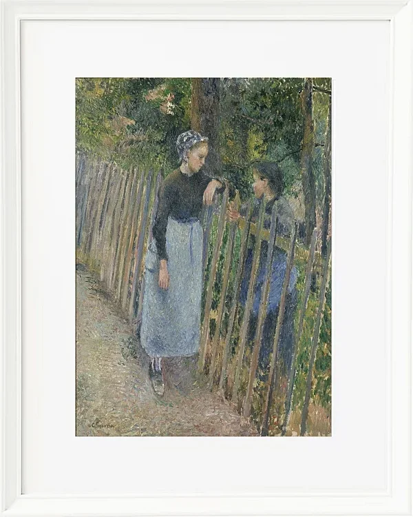 Camille Pissarro - Gespräch 1896 | Giclée Kunstdruck gerahmt