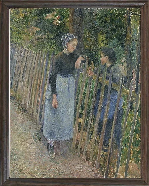 Camille Pissarro - Gespräch 1896 | Giclée Kunstdruck gerahmt