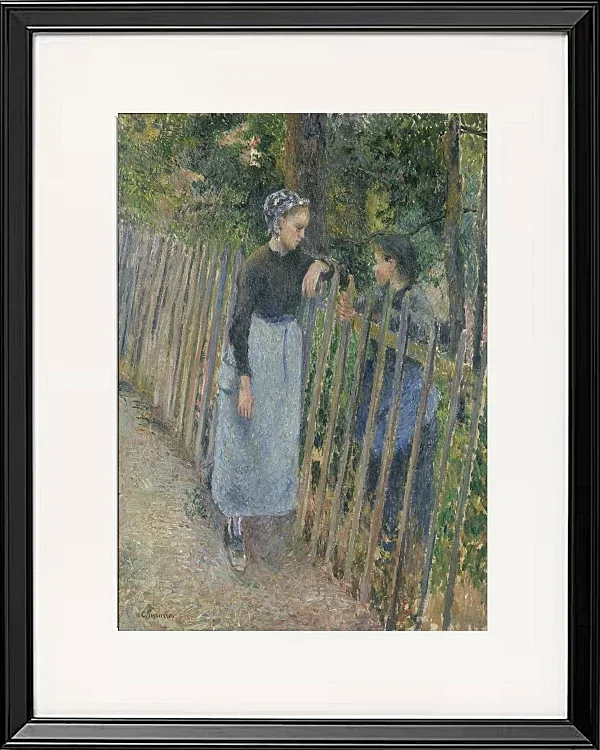 Camille Pissarro - Gespräch 1896 | Giclée Kunstdruck gerahmt
