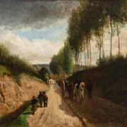 Camille Pissarro - Hohlweg, Umgebung von Chailly 1860 | Giclée Kunstdruck gerahmt