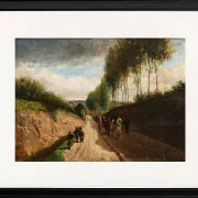 Camille Pissarro - Hohlweg, Umgebung von Chailly 1860 | Giclée Kunstdruck gerahmt