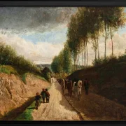 Camille Pissarro - Hohlweg, Umgebung von Chailly 1860 | Giclée Kunstdruck gerahmt