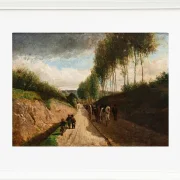 Camille Pissarro - Hohlweg, Umgebung von Chailly 1860 | Giclée Kunstdruck gerahmt