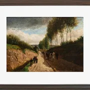 Camille Pissarro - Hohlweg, Umgebung von Chailly 1860 | Giclée Kunstdruck gerahmt