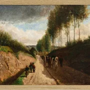 Camille Pissarro - Hohlweg, Umgebung von Chailly 1860 | Giclée Kunstdruck gerahmt