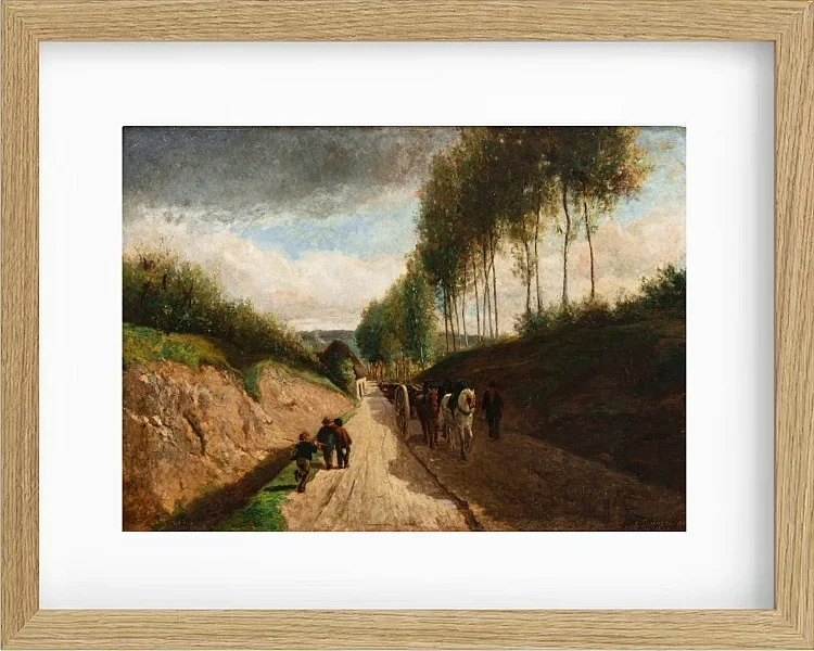 Camille Pissarro - Hohlweg, Umgebung von Chailly 1860 | Giclée Kunstdruck gerahmt