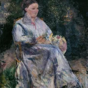Camille Pissarro - Julie Pissarro im Garten 1874 | Giclée Kunstdruck gerahmt