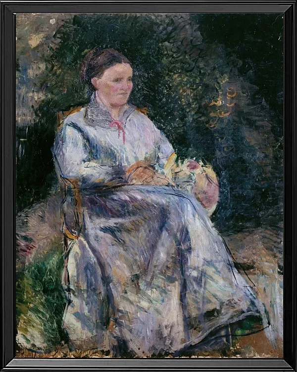 Camille Pissarro - Julie Pissarro im Garten 1874 | Giclée Kunstdruck gerahmt